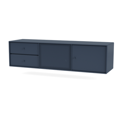 Meuble Tv Octave VI par Peter J. Lassen, laque 138 Juniper, suspendu au mur, packshot Montana