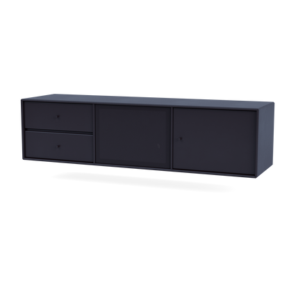 Meuble Tv Octave VI par Peter J. Lassen, laque 147 Shadow, suspendu au mur, packshot Montana