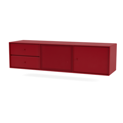 Meuble Tv Octave VI par Peter J. Lassen, laque 165 Beetroot, suspendu au mur, packshot Montana