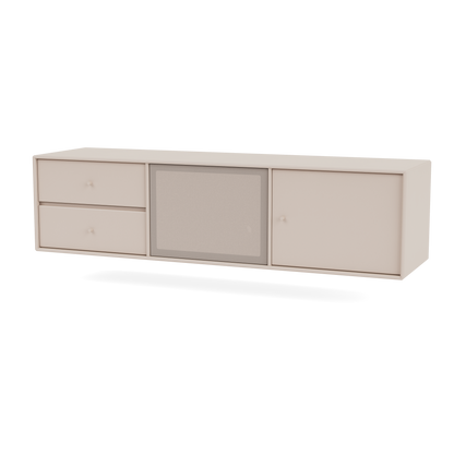 Meuble Tv Octave VI par Peter J. Lassen, laque 168 Clay, suspendu au mur, packshot Montana