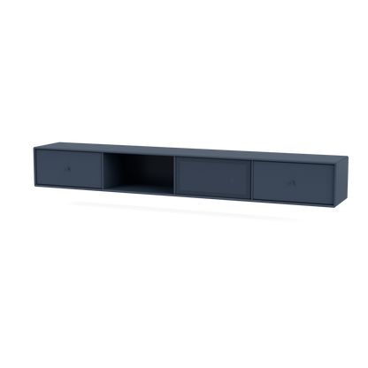 Meuble Tv Octave VII par Peter J. Lassen, laque 138 Juniper, suspendu au mur, packshot Montana