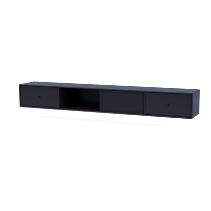 Meuble Tv Octave VII par Peter J. Lassen, laque 147 Shadow, suspendu au mur, packshot Montana