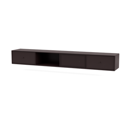 Meuble Tv Octave VII par Peter J. Lassen, laque 160 Balsamic, suspendu au mur, packshot Montana