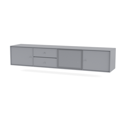 Meuble Tv Octave VIII par Peter J. Lassen, laque 100 Graphic, suspendu au mur, packshot Montana