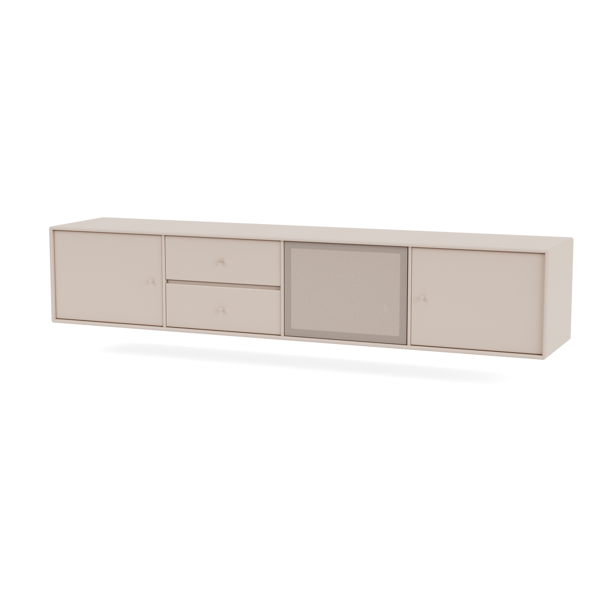 Meuble Tv Octave VIII par Peter J. Lassen, laque 168 Clay, suspendu au mur, packshot Montana
