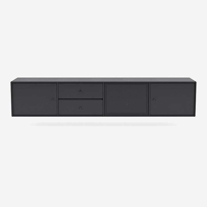 Meuble Tv Octave VIII par Peter J. Lassen - Montana-04 Anthracite-Avec rail de suspension-The Woods Gallery