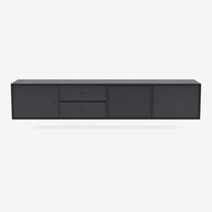 Meuble Tv Octave VIII par Peter J. Lassen - Montana-04 Anthracite-Avec rail de suspension-The Woods Gallery
