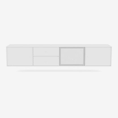 Meuble Tv Octave VIII par Peter J. Lassen - Montana-101 New White-Avec rail de suspension-The Woods Gallery