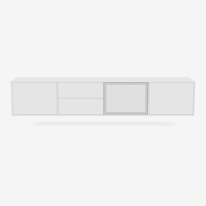 Meuble Tv Octave VIII par Peter J. Lassen - Montana-101 New White-Avec rail de suspension-The Woods Gallery