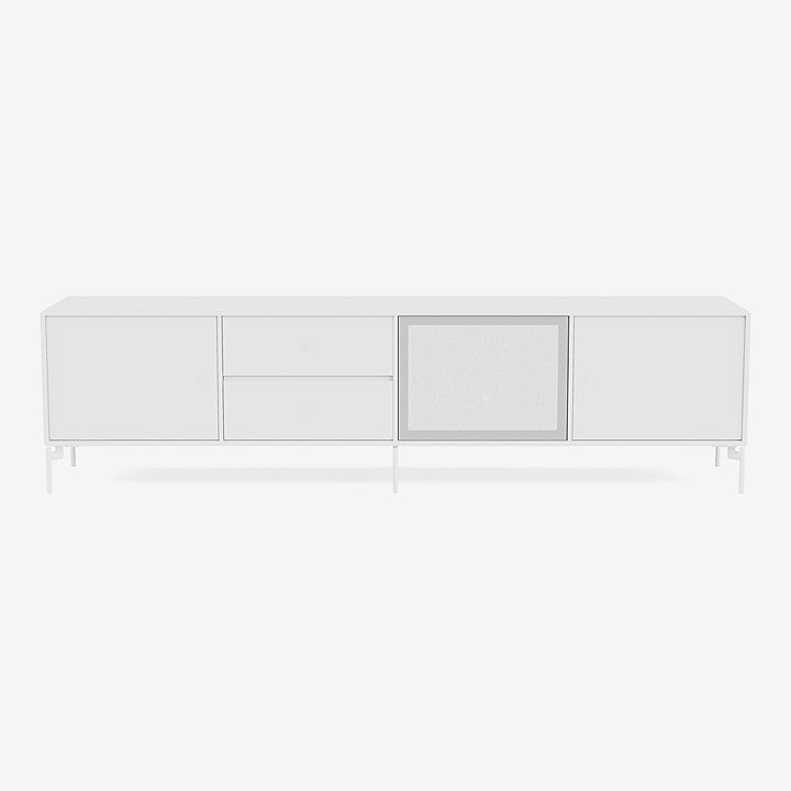 Meuble Tv Octave VIII par Peter J. Lassen - Montana-101 New White-Pieds h 12.6cm-The Woods Gallery