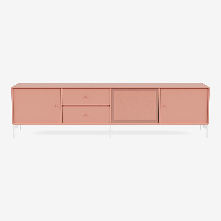Meuble Tv Octave VIII par Peter J. Lassen - Montana-151 Rhubarb-Pieds h 12.6cm-The Woods Gallery