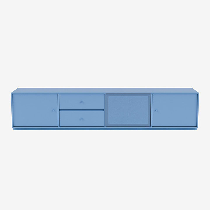 Meuble Tv Octave VIII par Peter J. Lassen - Montana-154 Azure-Plinthe h 3cm-The Woods Gallery