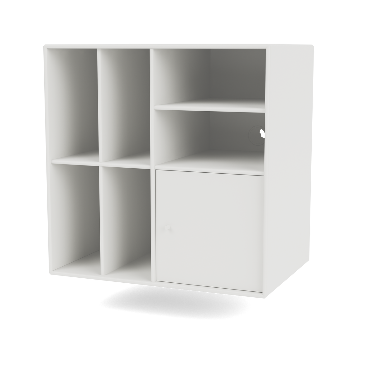Meuble de Rangement Spin II par Peter J. Lassen, laque 01 White, suspendu au mur, packshot Montana