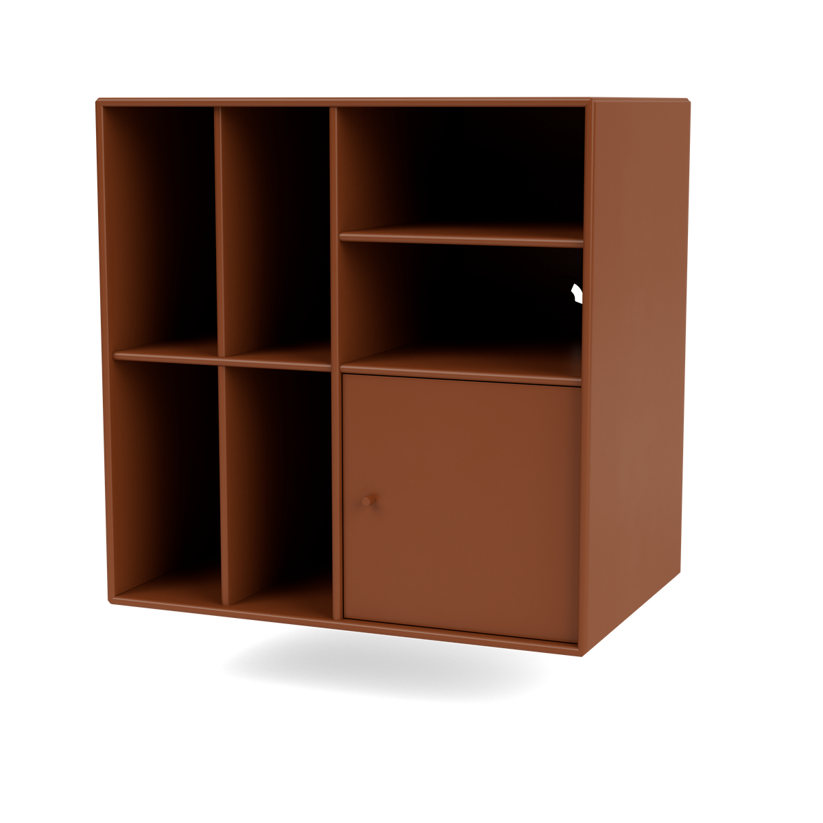 Meuble de Rangement Spin II par Peter J. Lassen, laque 146 Hazelnut, suspendu au mur, packshot Montana