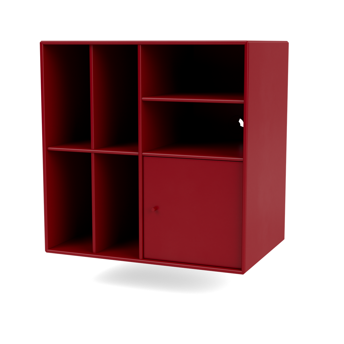 Meuble de Rangement Spin II par Peter J. Lassen, laque 165 Beetroot, suspendu au mur, packshot Montana