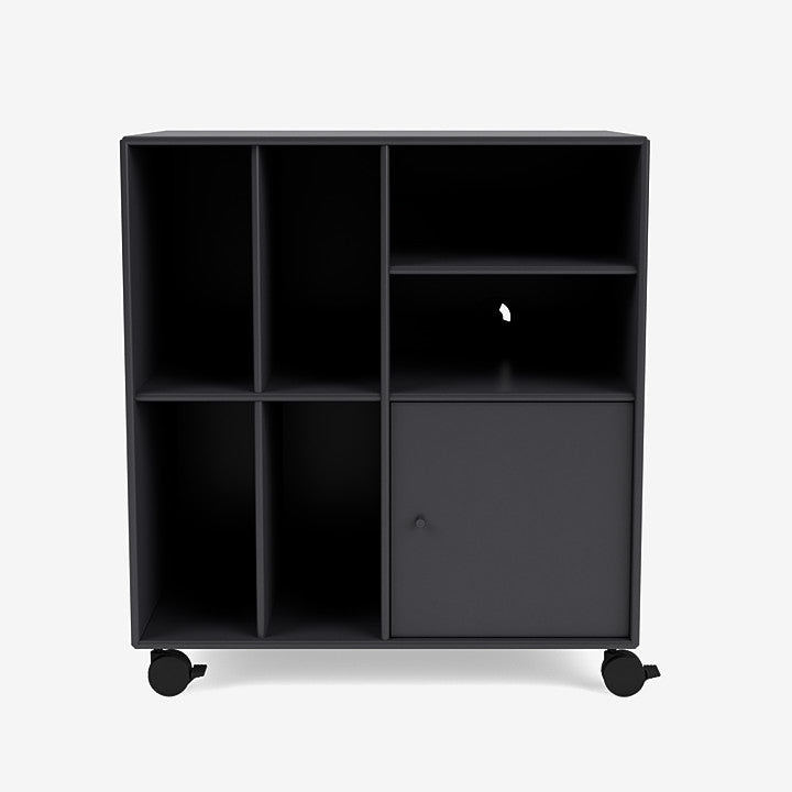 Meuble de Rangement Spin II par Peter J. Lassen - Montana-04 Anthracite-Roulettes h 6.8cm-The Woods Gallery