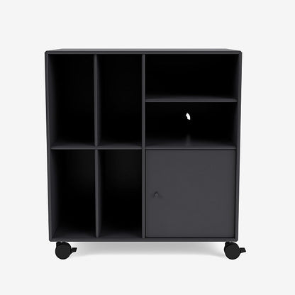 Meuble de Rangement Spin II par Peter J. Lassen - Montana-04 Anthracite-Roulettes h 6.8cm-The Woods Gallery
