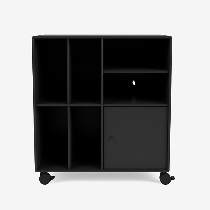 Meuble de Rangement Spin II par Peter J. Lassen - Montana-05 Black-Roulettes h 6.8cm-The Woods Gallery