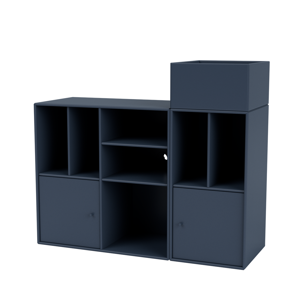 Meuble de Rangement Spin III par Peter J. Lassen, laque 138 Juniper, suspendu au mur, packshot Montana