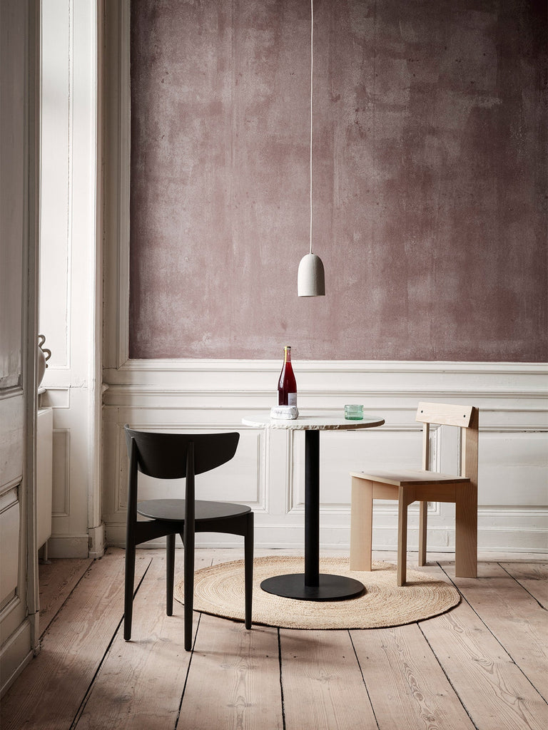 Mineral Café Table Ø 60 - Bianco Curia - Ferm Living-Noir-The Woods Gallery