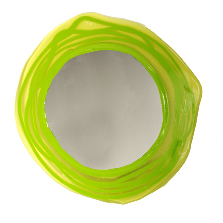 Miroir Clear Yellow &amp; Matt Lime par Gaetano Pesce - Fish Design-L-The Woods Gallery