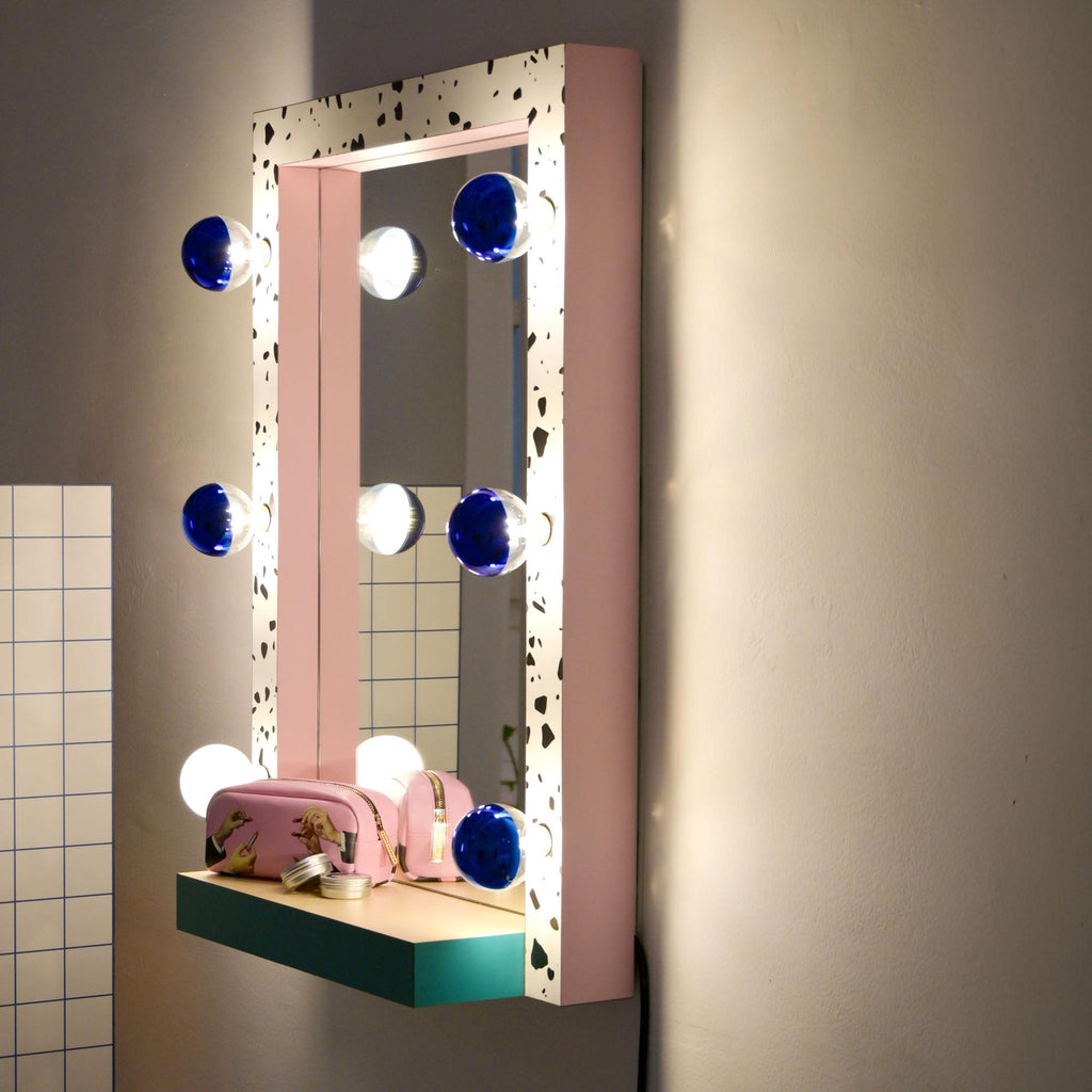 Miroir lumineux Super Mirror bois multicolore de Hello Again - Seletti-The Woods Gallery