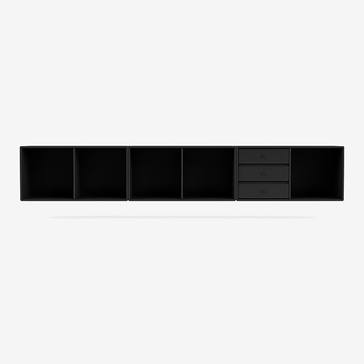 Module de Rangement Rest par Peter J. Lassen - Montana-05 Black-Avec rail de suspensions-The Woods Gallery