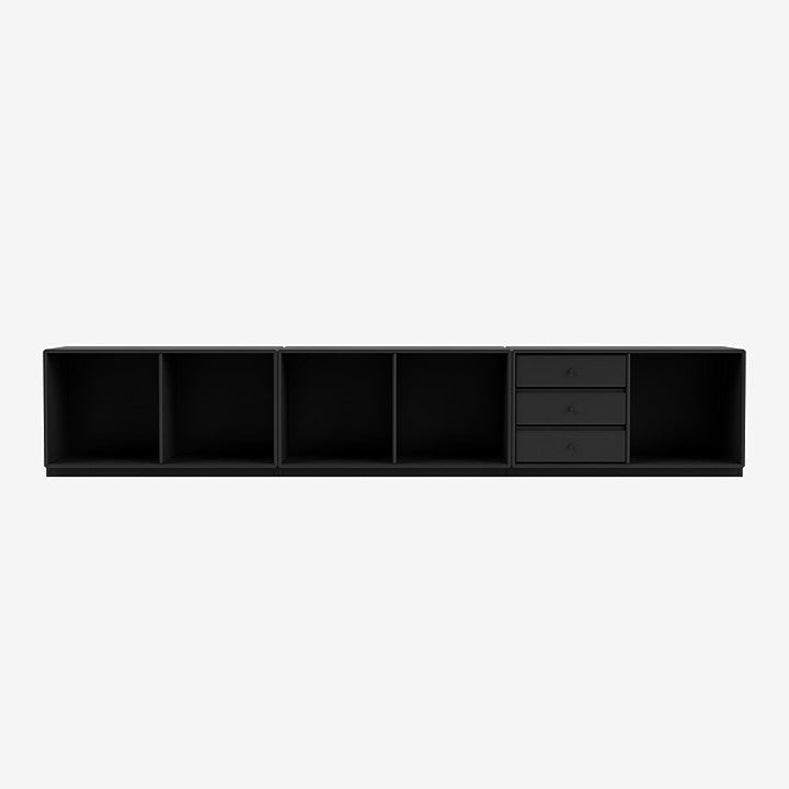 Module de Rangement Rest par Peter J. Lassen - Montana-05 Black-Plinthe h 3cm-The Woods Gallery