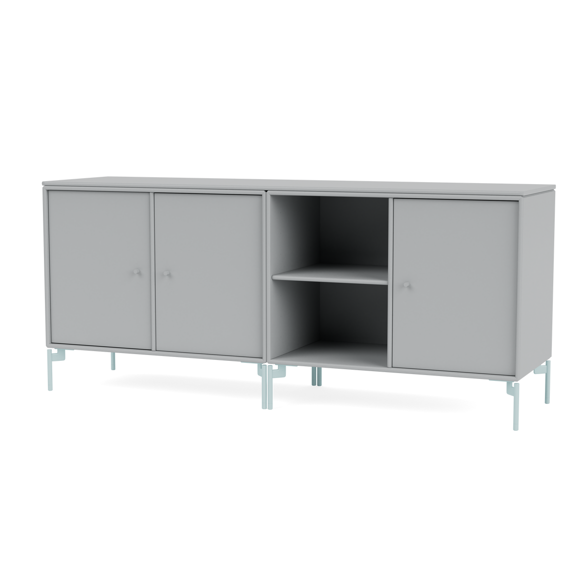 Module de Rangement Save par Peter J. Lassen, laque 02 Fjord, sur pieds 148 Flint, packshot Montana