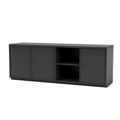 Module de Rangement Save par Peter J. Lassen, laque 04 Anthracite, sur socle de 3 cm, packshot Montana