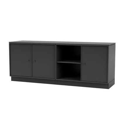 Module de Rangement Save par Peter J. Lassen, laque 04 Anthracite, sur socle de 7 cm, packshot Montana