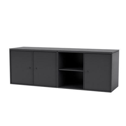 Module de Rangement Save par Peter J. Lassen, laque 04 Anthracite, suspendu au mur, packshot Montana