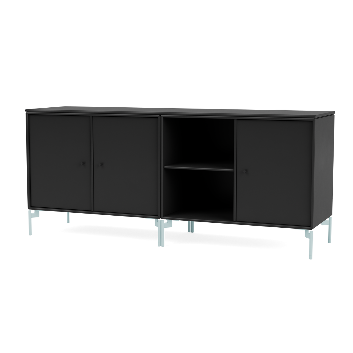 Module de Rangement Save par Peter J. Lassen, laque 05 Black, sur pieds 148 Flint, packshot Montana