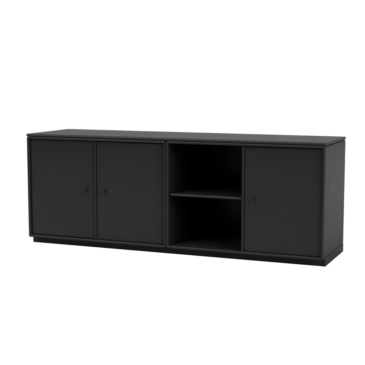 Module de Rangement Save par Peter J. Lassen, laque 05 Black, sur socle de 3 cm, packshot Montana