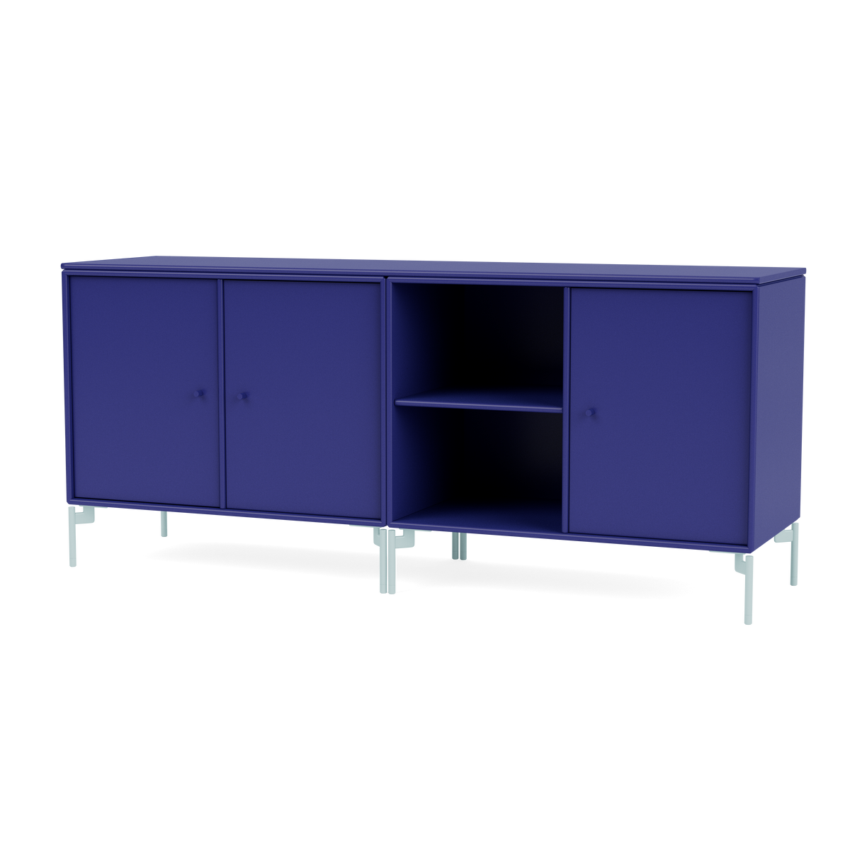 Module de Rangement Save par Peter J. Lassen, laque 135 Monarch, sur pieds 148 Flint, packshot Montana