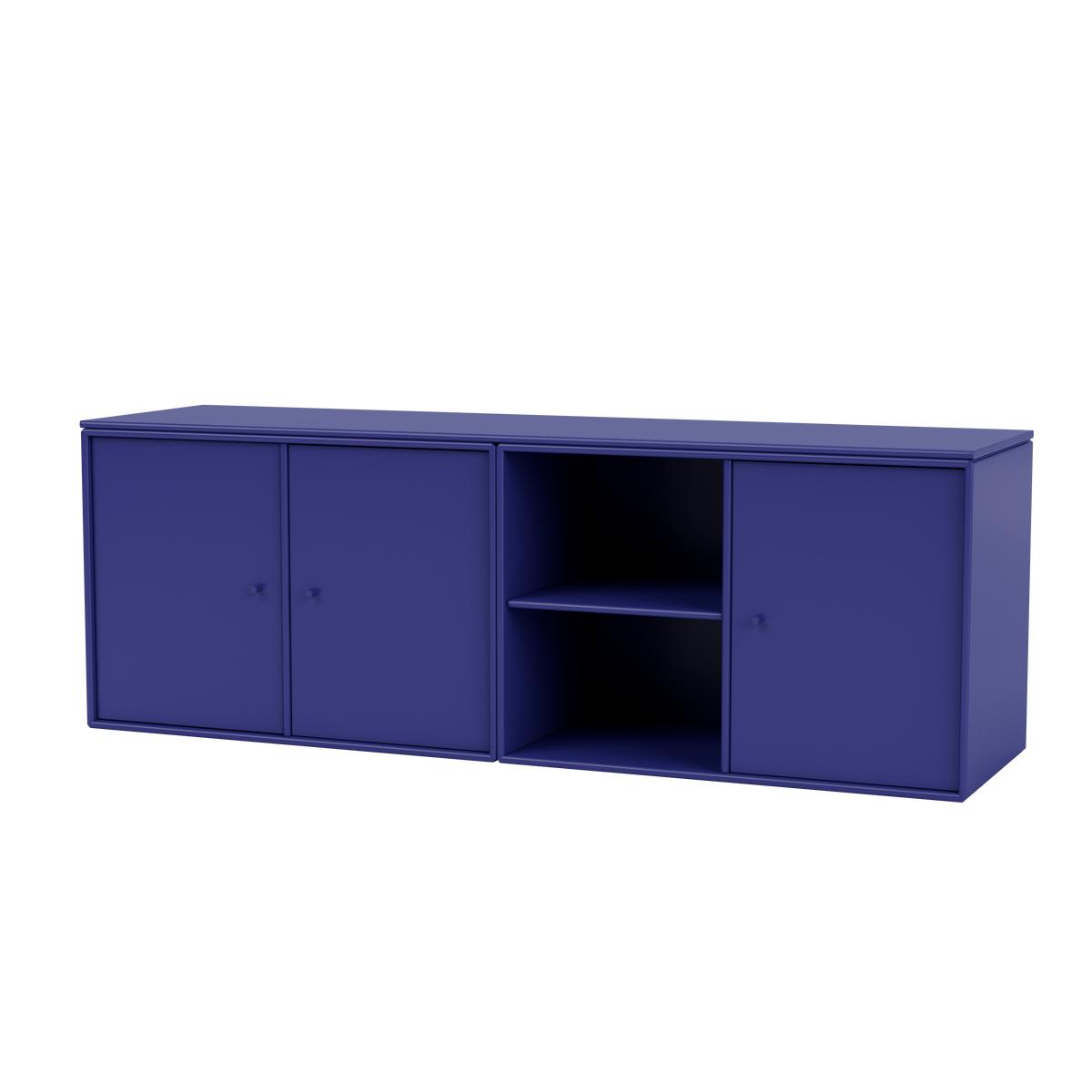 Module de Rangement Save par Peter J. Lassen, laque 135 Monarch, suspendu au mur, packshot Montana