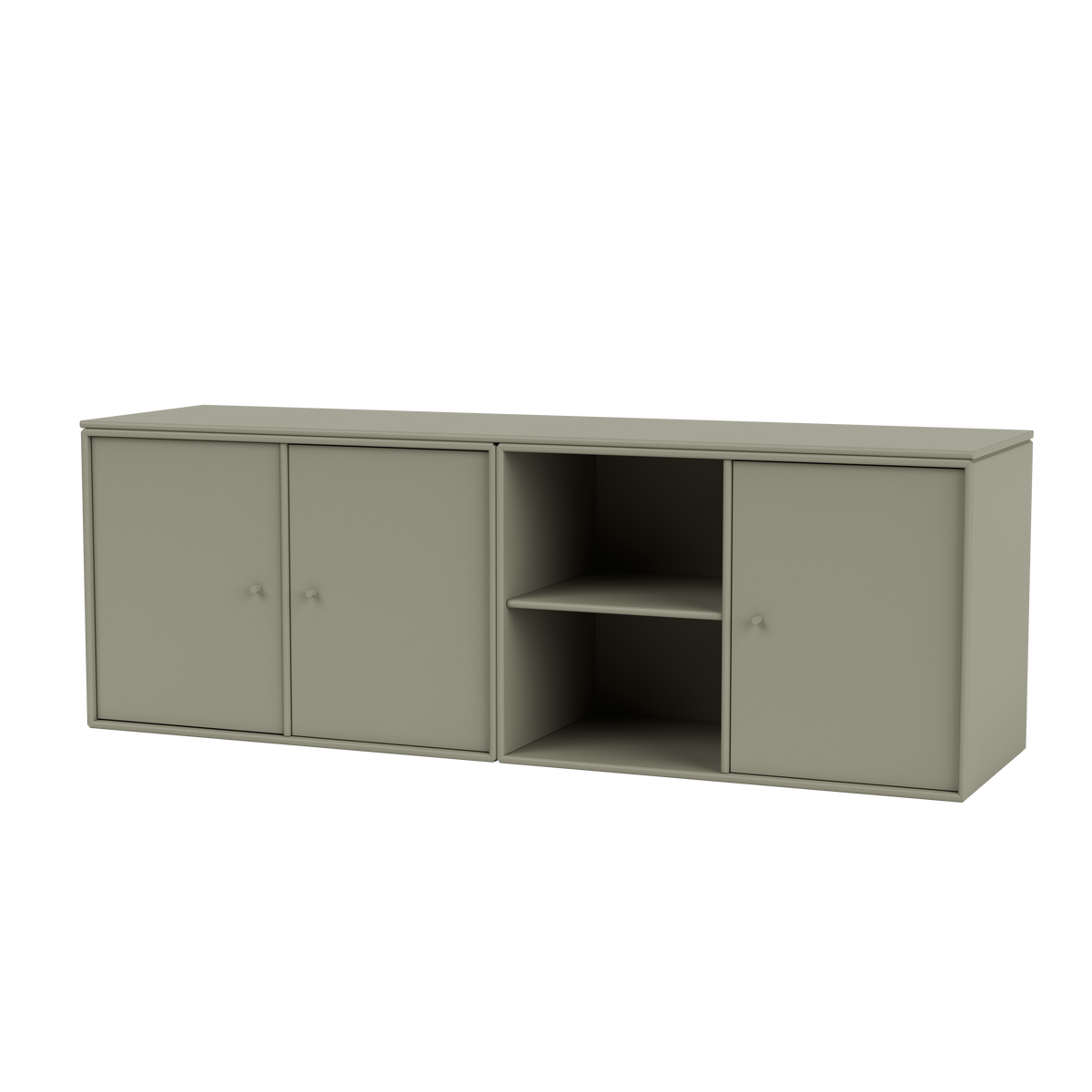 Module de Rangement Save par Peter J. Lassen, laque 144 Fennel, suspendu au mur, packshot Montana