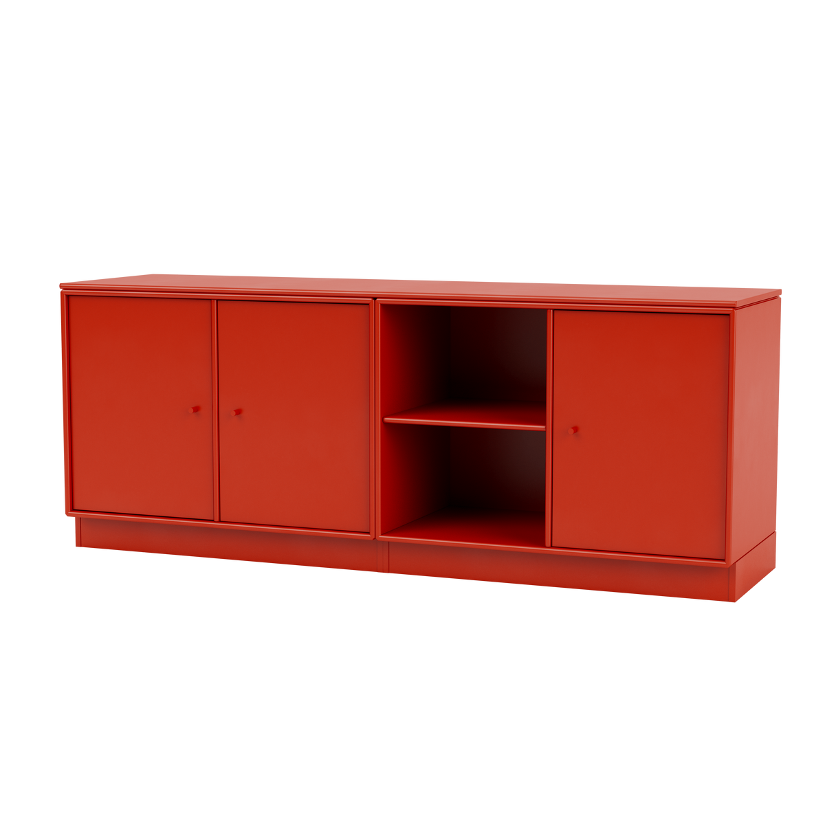 Module de Rangement Save par Peter J. Lassen, laque 145 Rosehip, sur socle de 7 cm, packshot Montana