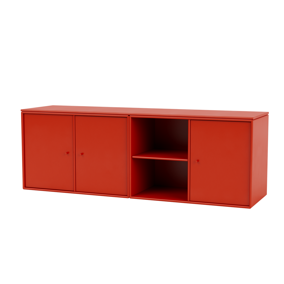 Module de Rangement Save par Peter J. Lassen, laque 145 Rosehip, suspendu au mur, packshot Montana
