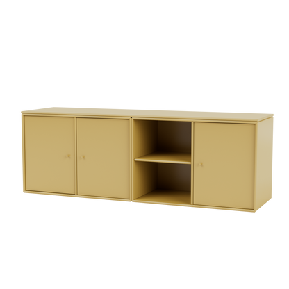 Module de Rangement Save par Peter J. Lassen, laque 157 Cumin, suspendu au mur, packshot Montana