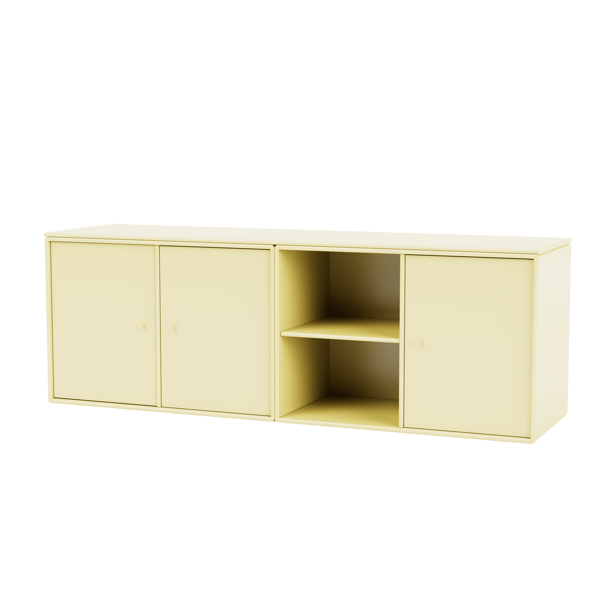 Module de Rangement Save par Peter J. Lassen, laque 159 Camomile, suspendu au mur, packshot Montana