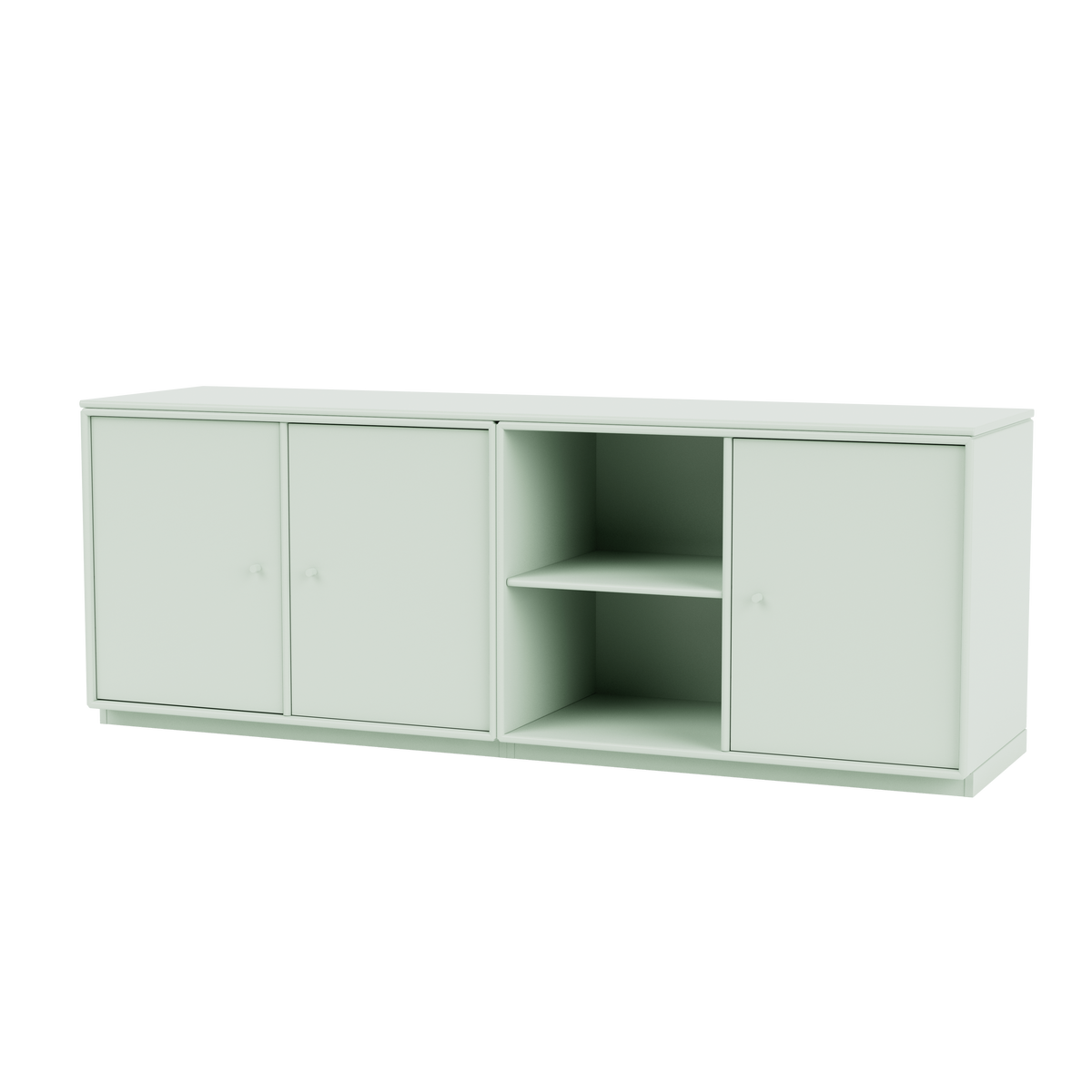 Module de Rangement Save par Peter J. Lassen, laque 161 Mist, sur socle de 3 cm, packshot Montana