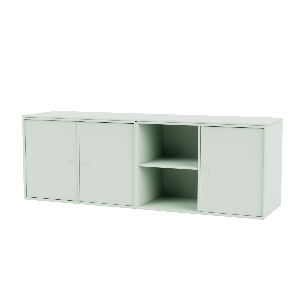 Module de Rangement Save par Peter J. Lassen, laque 161 Mist, suspendu au mur, packshot Montana