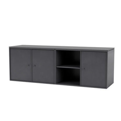 Module de Rangement Save par Peter J. Lassen, laque 36 Coal, suspendu au mur, packshot Montana