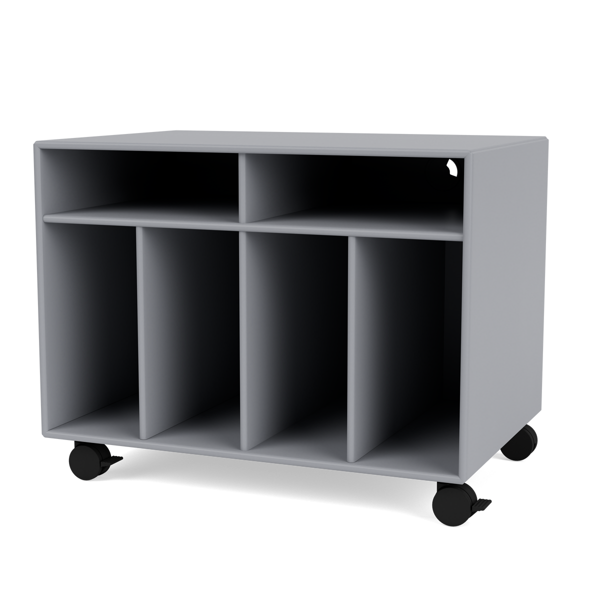 Module de Rangement Spin I par Peter J. Lassen, laque 100 Graphic, sur roulettes, packshot Montana