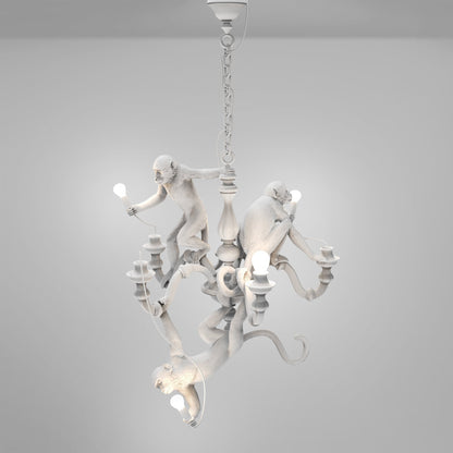 Lustre Monkey Chandelier blanc de Marcantonio - Seletti-vue 2-The Woods Gallery