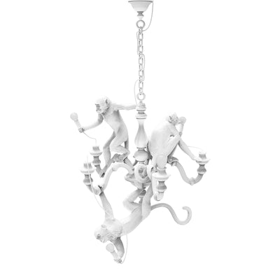 Lustre Monkey Chandelier blanc de Marcantonio - Seletti-vue 1-The Woods Gallery