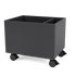 Colour Box II Montana laquée 04 Anthracite, sur roulettes, vue de trois quarts