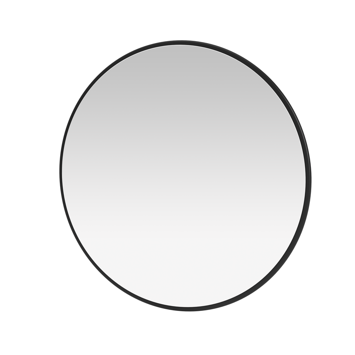 Miroir Colour Frame AROUND Montana, cadre laqué 05 Black, vue de trois quarts sur fond blanc