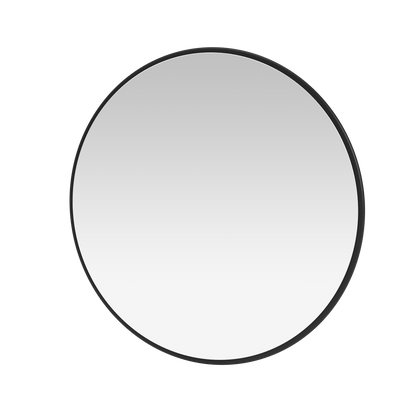 Miroir Colour Frame AROUND Montana, cadre laqué 05 Black, vue de trois quarts sur fond blanc
